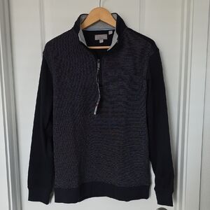 Ted Baker Dark Blue and Gray Zip-Up Sweater